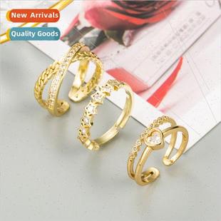 Europe Fashion Geometric Star Love Heart Gold Plated Ring Co