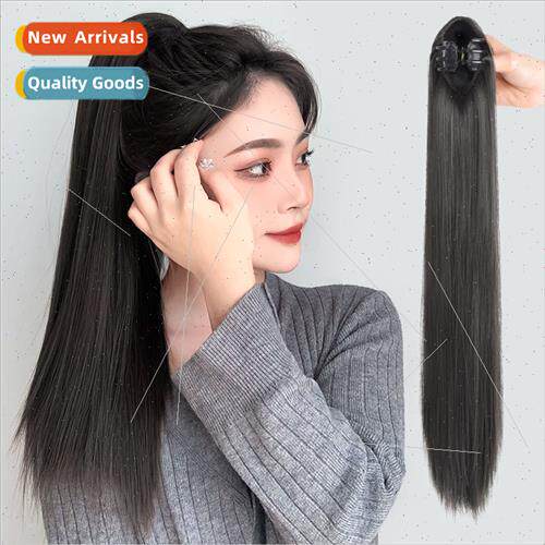 Wig ponytail female grab clip long natural realistic high po