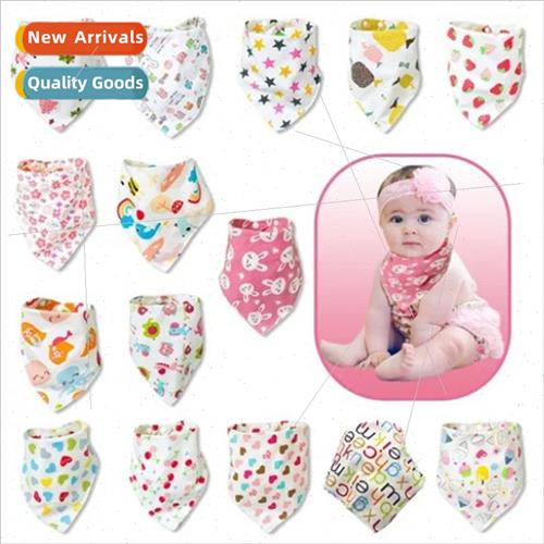 Baby triangle towel baby drooling towel double press buckle