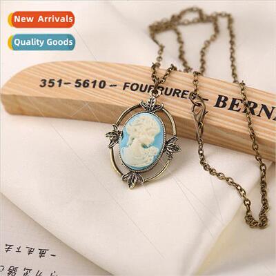 Europe vintage alloy gemstone necklace vampire diaries Cathe