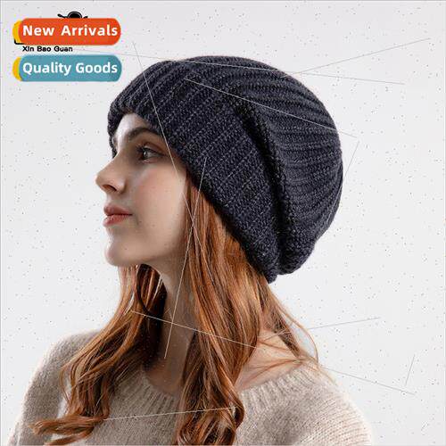 9967 fall winter big head circumference wool cap Korean fash