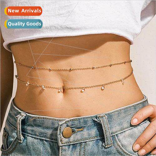 Europe sexy set beat glass diamond body chain simple bead im