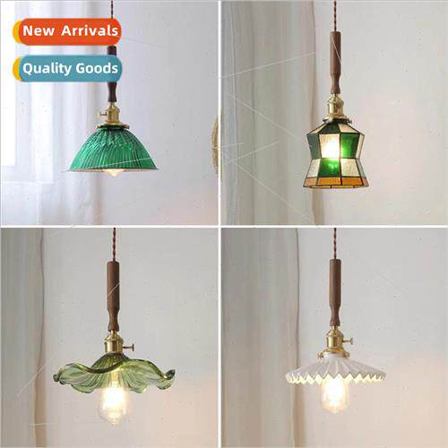 Japanese walnut vintage brass glass lamp bar dining room bed