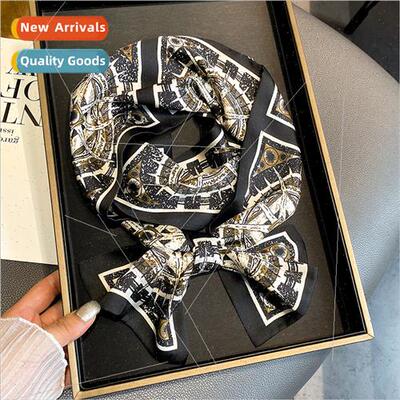 2021 Korean  new geometric simulation silk neckerchief silk