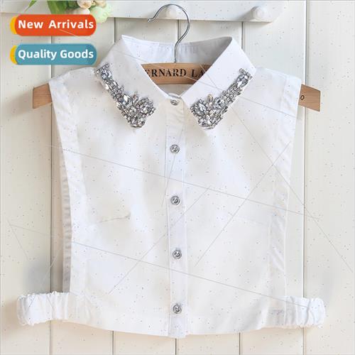 Korean fall winter flash diamond fake collar shirt female ha