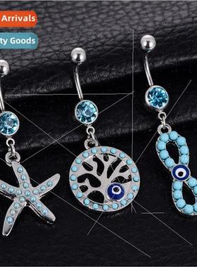 Fashion piercing jewellery turquoise eye heaven navel ring n