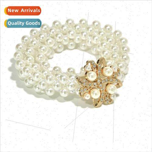 Korea casual fashion dress pearl waist chain female rhinesto