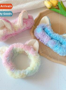Cute cat wash face special hair bands girls mask binding hai