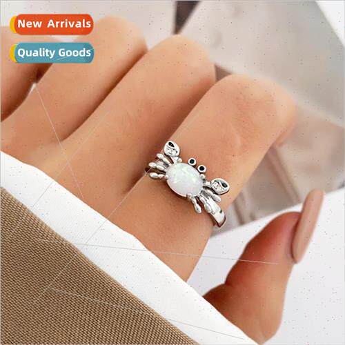 Europe Moonstone Crab Ring Women Fashion Creative che Diamon