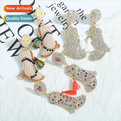Europe new full diamond color high heels earrings personaliz
