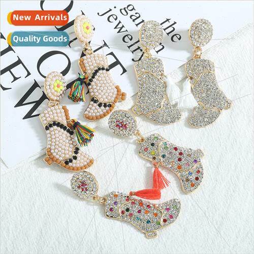 Europe new full diamond color high heels earrings personaliz