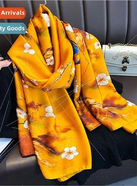 New simulation silk feel scarf scarf neck long scarf versati
