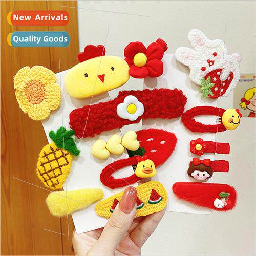 Children flowers hair clips autumn winter new headdress girl