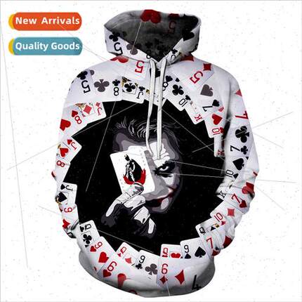 New Joker Jack Poker Loose Hoodie 3D Casual Sports Pullover