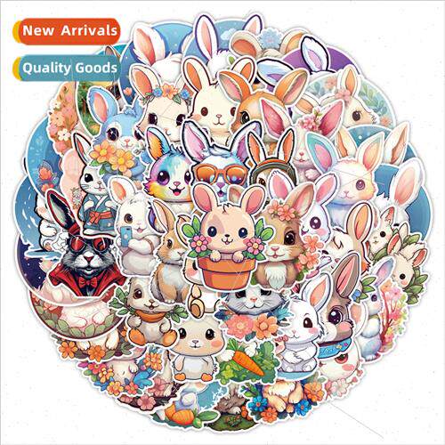 50 pcs of cute rabbit graffiti stickers skateboard luggage c