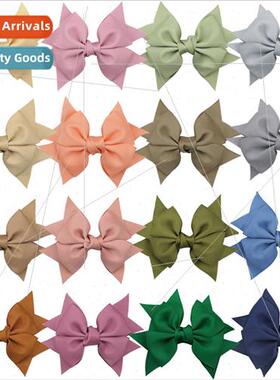 Europe Children Jewelry 6inch Double Ribbon Hair Clips Threa