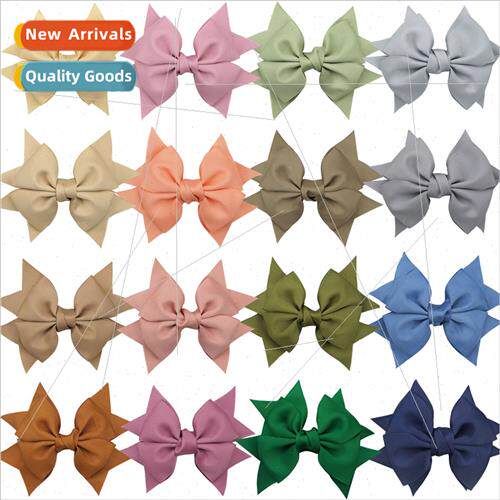 Europe Children Jewelry 6inch Double Ribbon Hair Clips Threa