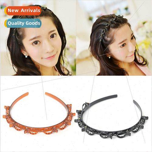 Double hollow weave poly volume hair bands hair clips fixed