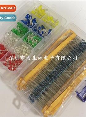 525pcs 1/4W 1% 17 Resistor Packs +300pcs F3 F5 LED Diodes