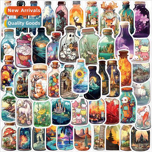 50 cartoon new bottle in the big world graffiti stickers per