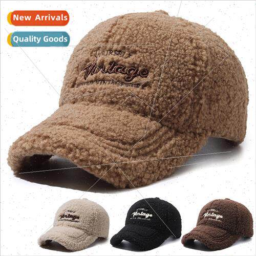 Lamb wool hat female fall winter thickened warm duck tongue