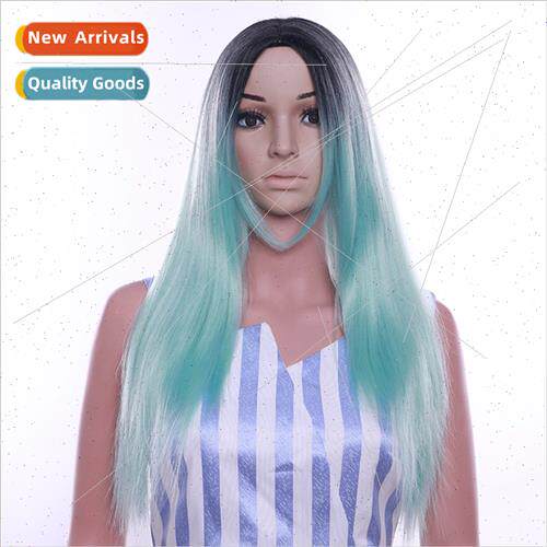 wig women long hair Europe gradient color sets high temperat