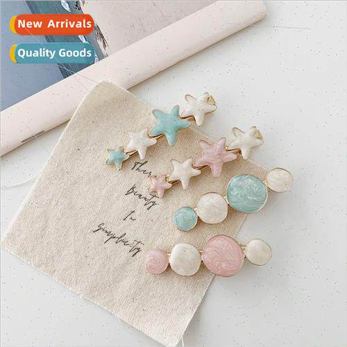 Korean hair accessories cream ice cream color oil painting t
