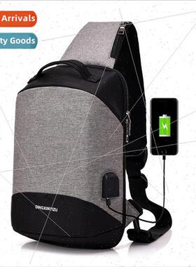 2018 new USB charging diagonal cross-body bag outdoor leisur