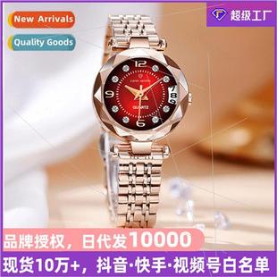 Women Watch che Fashion Calendar Steel Wristwatch Ladies Wat