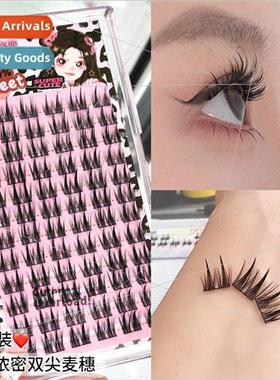Double Tip Tower Tip Wheat Eyelash False Eyelash Fine Black
