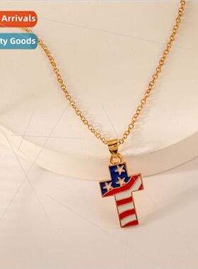 Europe America Victory Day Flag Cross Hundred Memorial Neckl