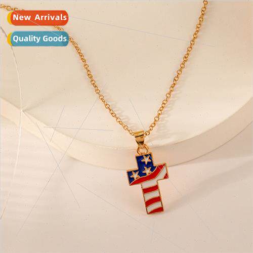 Europe America Victory Day Flag Cross Hundred Memorial Neckl