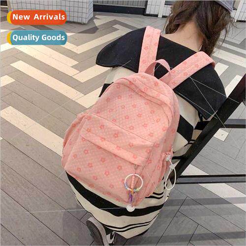 New small broken flowers backpack female Korean ins lerature