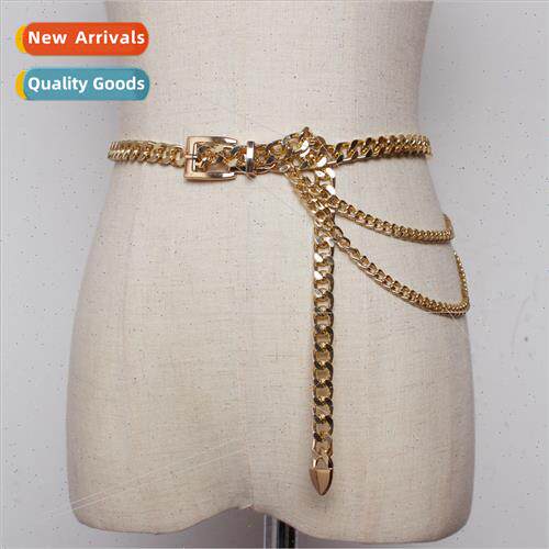 Europe runway  2019 retro metal chain belt thick waist chain