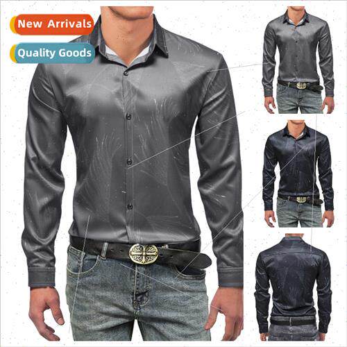 2022 spring new men shirts business men shirts men draped fe