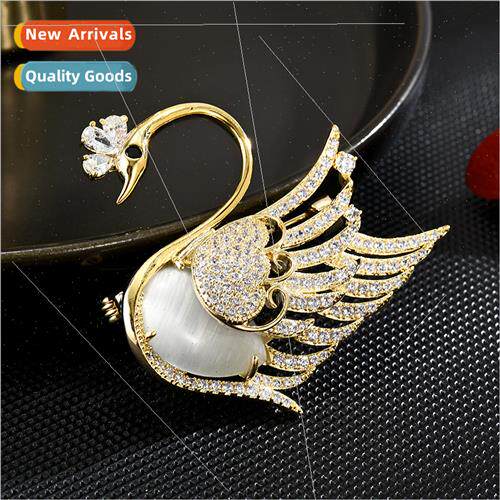 Swan brooch high-grade female new simple fashion pins niche
