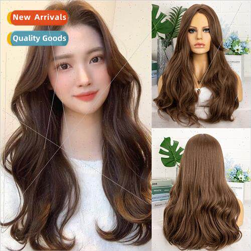 Wigs Europe Ladies Brown Chemical Fiber Head Covers Eight Ba
