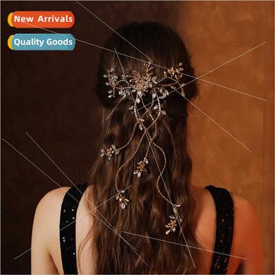 Europe fashion super fairy tassel hair comb aesthetic weddin
