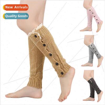 Woolen Lace Sock Covers 5 Buttons Knted Boot Covers Parent &