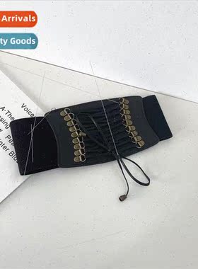 Tie belt belt female retro elastic elastic wide belt versati