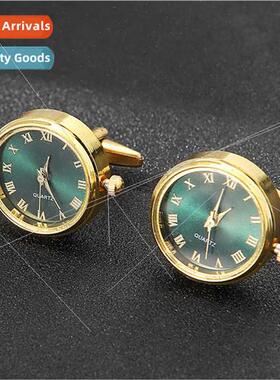 Men xury Clock Cufflinks Classic French Fashion Turnable Clo