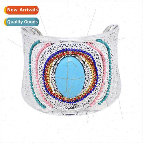 New geometric turquoise bracelet punk bohemian alloy claw br