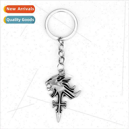 Final Fantasy Wolf Head Keychain Personalized Cross Pendant