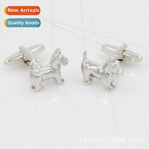cufflinks tie clip plain metal men puppy silver chain cuffli