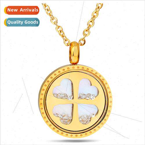 Korea OL ladies necklace lucky grass fashion hollow wh diamo