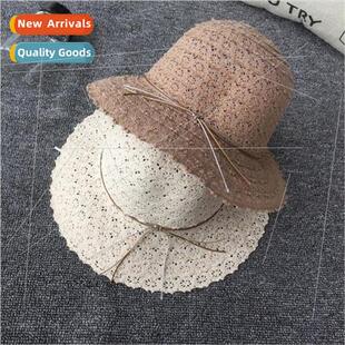 new summer lace hollowed out straw hat large-brimmed sun-sha