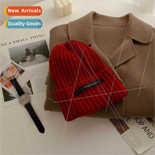 Chunky wool cap female Autumn winter Japan big head circumfe