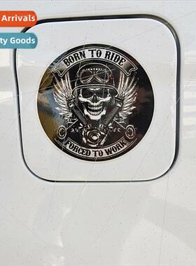 BORN TO RIDE Skeleton Car Stickers Reflective Motorcycle Gho