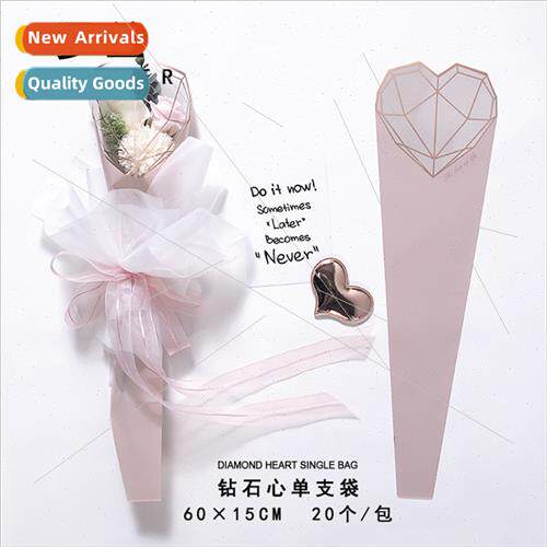 Flower wrapping paper Korean new diamond heart single bag do