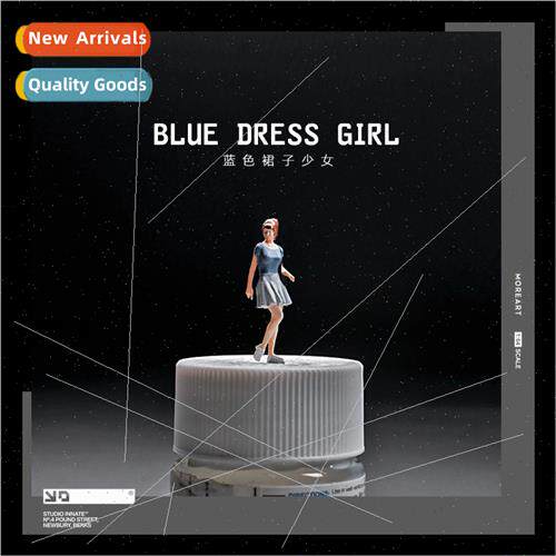 1:64 blue skirt girl character model micro shooting scene sm